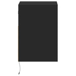 ZNTS Wall-mounted Bedside Cabinet with LED Lights Black 3307977