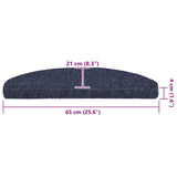 Stair Mats Self-adhesive 20 pcs 65x21x4 cm Blue Half Round Large 3365648