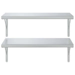 Wall Shelves 2 pcs 75x40 cm Silver Stainless Steel 3214505