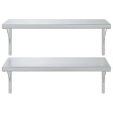 Wall Shelves 2 pcs 75x40 cm Silver Stainless Steel 3214505