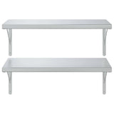 Wall Shelves 2 pcs 75x40 cm Silver Stainless Steel 3214505