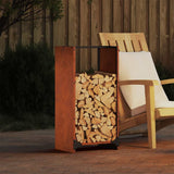 Firewood Rack 40x30x80 cm Weathering Steel 864236