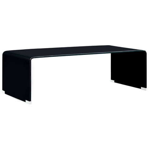 ZNTS Coffee Table Black 98x45x31 cm Tempered Glass 284729