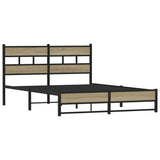 Metal Bed Frame without Mattress Sonoma Oak 150x200 cm King Size 4017274