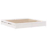 Bed Frame without Mattress White 200x200 cm Solid Wood Pine 3301671