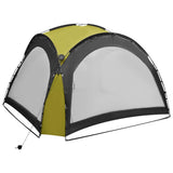 Party Tent with LED and 4 Sidewalls 3.6x3.6x2.3 m Green 92237