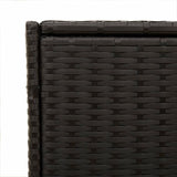 Garden Storage Box with Wheels Black 283L Poly Rattan 365316