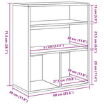 ZNTS Book Cabinet Grey Sonoma 60x30x71.5 cm Engineered Wood 860315