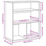 ZNTS Book Cabinet Grey Sonoma 60x30x71.5 cm Engineered Wood 860315