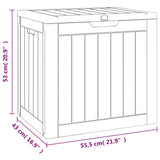 Garden Storage Box Black 55.5x43x53 cm Polypropylene 364164