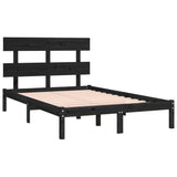 Bed Frame without Mattress Black 200x200 cm Solid Wood 3104697