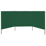 3-panel Wind Screen Fabric 400x120 cm Green 44540