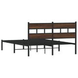 Bed Frame without Mattress with Headboard Brown Oak 140x190 cm 4017151