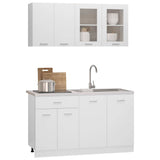 4 Piece Kitchen Cabinet Set "Lyon" White Engineered Wood 3067655