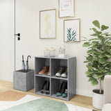 Hall Shoe Cabinet Concrete Grey 105x35.5x70 cm Engineered Wood 808255