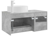 Bathroom Furniture Set 2 pcs Concrete Grey Engineered Wood 3403931