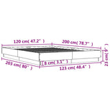 Bed Frame without Mattress Smoked Oak 120x200 cm 3209867