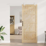 Sliding Door Manual Natural and white 93 x 232 cm 3333574