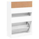Shoe Cabinet with 2 Flip-Drawers White 80x34x116 cm 3214406