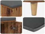 Hall Bench Old Wood 60 x 38 x 46 cm Engineered Wood and Fabric 891526