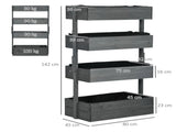 Four-Tier Basket Wooden Plant Stand - Grey T3398P315454