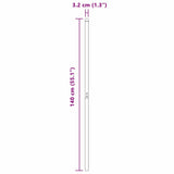 Fence Posts 12 pcs Grey 140 cm Powder-coated steel 42012764