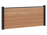Fence Panel 2 pcs WPC and Aluminium Brown 3429430