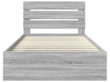 Bed Frame Grey Sonoma 90 x 200 cm Solid Pine Wood 3411789