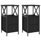 ZNTS Bedside Cabinets 2 pcs Black 34x35.5x70 cm Engineered Wood 825944