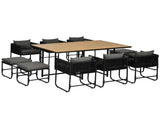 10 Seater Rattan Cube Garden Furniture Set, Rattan Dining Set with Cushions, Outdoor Dining Table T3398P318626