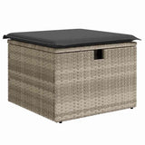 Sofa Set with Cushion with Storage 7 pcs Light Grey Poly Rattan 3359201