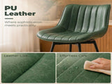 Set of 2 PU Leather Swivel Bar Stools - Dark Green T3398P549987