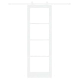 Sliding Door ORKDAL White 78 x 232 cm Solid Pine Wood and Glass 3332080