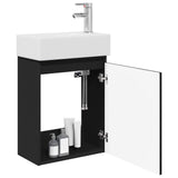 Bathroom Vanity Unit with Tap Black 45.5 x 22.5 x 84 cm 889472