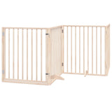Dog Gate with Door Foldable 4 Panels 320 cm Poplar Wood 352179