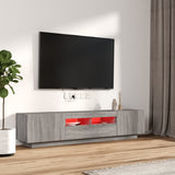 2 Piece TV Cabinet Set with LED Lights Grey Sonoma Engineered Wood 3120168