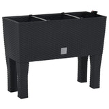 Raised Garden Bed Anthracite 60x25x46 cm PP Rattan 152208