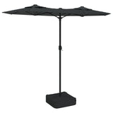 Double-Head Garden Parasol with LEDs Anthracite 316x145 cm 362971