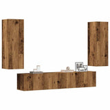 Wall Mounted TV cabinets 4 pcs Old Wood Engineered Wood 3328971