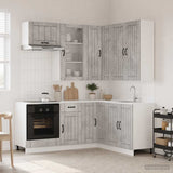 Kitchen Unit LUCCA 8 pcs Concrete Grey Engineered Wood 3438404