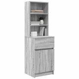 Bedside Cabinet Grey Sonoma 39x35x125 cm Engineered Wood 861315