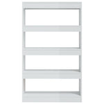 Book Cabinet/Room Divider High Gloss White 80x30x135 cm Engineered Wood 811715