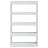Book Cabinet/Room Divider High Gloss White 80x30x135 cm Engineered Wood 811715
