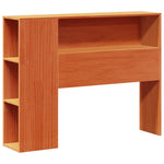 ZNTS Bookcase Bed without Mattress Wax Brown 90x190cm Single Solid Wood Pine 3323088