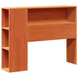 ZNTS Bookcase Bed without Mattress Wax Brown 90x190cm Single Solid Wood Pine 3323088
