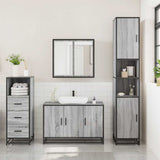 3 Piece Bathroom Furniture Set Grey Sonoma Engineered Wood 3301013