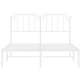 Metal Bed Frame without Mattress with Headboard White 150x200cm 373938