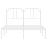 Metal Bed Frame without Mattress with Headboard White 135x190cm 373935