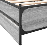 Bed Frame with Drawers without Mattress Grey Sonoma 135x190 cm Double 3279950