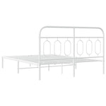 Metal Bed Frame without Mattress with Headboard White 135x190cm 377165